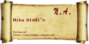 Nika Aldán névjegykártya